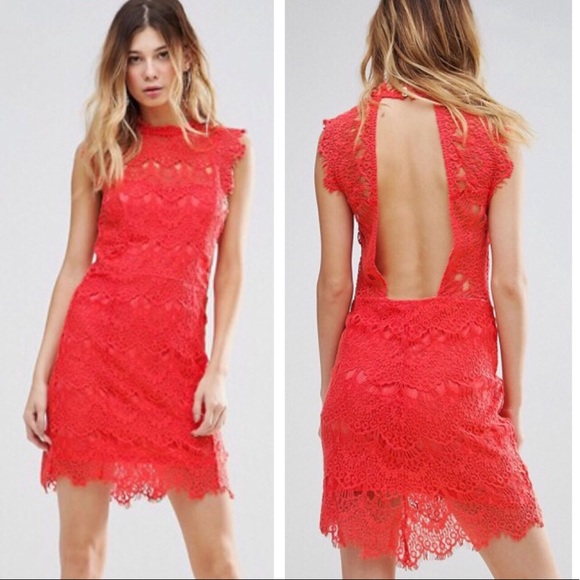 Free People Dresses & Skirts - NWT Free People Red Lace Daydream Bodycon Dress